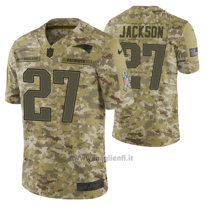 Maglia NFL Limited New England Patriots 27 J.c. Jackson 2018 Salute To Service Camuffamento